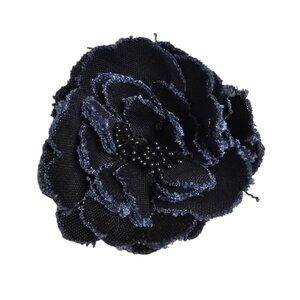 chunky black flower statement brooch